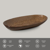 DEEP OVAL PLATTER LARGE ORGANIC STONEWARE Ø 12.6x6.3" DIJON