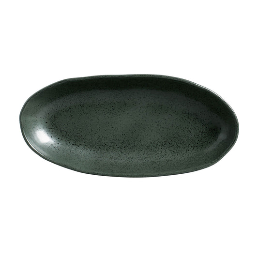 DEEP OVAL PLATTER LARGE ORGANIC STONEWARE Ø 12.6x6.3" GREENERY