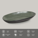 DEEP OVAL PLATTER LARGE ORGANIC STONEWARE Ø 12.6x6.3" GREENERY
