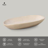 DEEP OVAL PLATTER LARGE ORGANIC STONEWARE Ø 12.6x6.3" LATTE