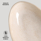 DEEP OVAL PLATTER LARGE ORGANIC STONEWARE Ø 12.6x6.3" LATTE