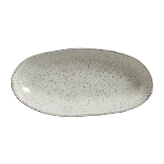 DEEP OVAL PLATTER LARGE ORGANIC STONEWARE Ø 12.6x6.3" PISTACHE