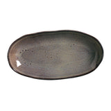 DEEP OVAL PLATTER LARGE ORGANIC STONEWARE Ø 12.6x6.3" TOURMALINE