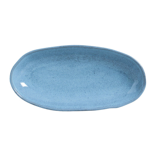 DEEP OVAL PLATTER LARGE ORGANIC STONEWARE Ø 12.6x6.3" BREEZE