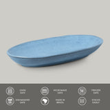 DEEP OVAL PLATTER LARGE ORGANIC STONEWARE Ø 12.6x6.3" BREEZE