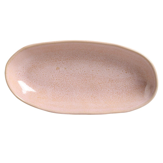 DEEP OVAL PLATTER LARGE ORGANIC STONEWARE Ø 12.6x6.3" LITCHI