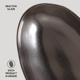 DEEP OVAL PLATTER LARGE ORGANIC STONEWARE Ø 12.6x6.3" METALLICA