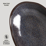 DEEP OVAL PLATTER LARGE ORGANIC STONEWARE Ø 12.6x6.3" TITANIUM