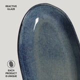DEEP OVAL PLATTER LARGE ORGANIC STONEWARE 12.6x6.3" DENIM