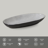 DEEP OVAL PLATTER LARGE ORGANIC STONEWARE Ø 12.6x6.3" DUST