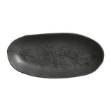 DEEP OVAL PLATTER LARGE ORGANIC STONEWARE Ø 12.6x6.3" CHROMIUM