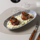 DEEP OVAL PLATTER LARGE ORGANIC STONEWARE Ø 12.6x6.3" ELEMENTO