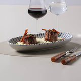 DEEP OVAL PLATTER LARGE ORGANIC STONEWARE Ø 12.6x6.3" ELEMENTO