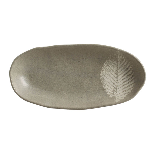DEEP OVAL PLATTER LARGE ORGANIC STONEWARE Ø 12.6x6.3" SEIVA
