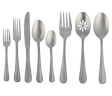 Gibson Home Sinta 87-Piece Stainless Steel Flatware Set with Bead Border Design – Service for 12 Plus Serving Utensils, Polished Silverware, Dishwasher Safe