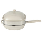 Crock Pot Northvale 5.3 Quart Ceramic Nonstick Sauté Pan with Steamer Basket & Lid, Cast Aluminum Pan with Induction Base and Soft-Touch Handle