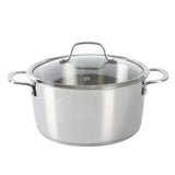 Sur La Table Kitchen Essentials 10 Piece Stainless Steel Non Toxic Pots and Pans Kitchen Cookware Set W/ Triply Encapsulated Base - Induction Safe