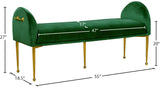 Owen Elegant Velvet Bench with Polished Gold Legs, Chic Design for Bedroom or Entryway Seating