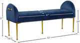 Owen Elegant Velvet Bench with Polished Gold Legs, Chic Design for Bedroom or Entryway Seating