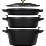 STAUB Cast Iron 4-pc Stackable Set