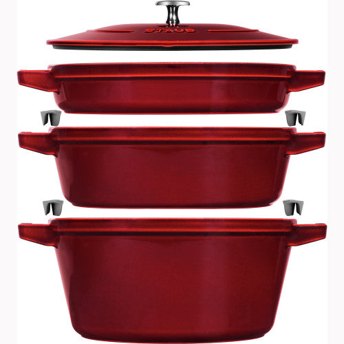 STAUB Cast Iron 4-pc Stackable Set