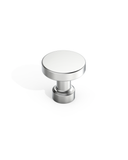 DESIGN1456 Solid Metal Modern Circular Knob for Kitchen & Bath | 1-1/6" , Brushed Brass