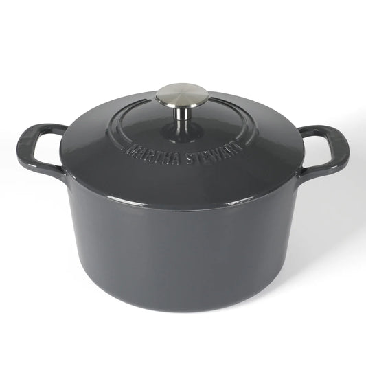 Martha Stewart Gatwick 4 Quart Enamel Cast Iron Dutch Oven - Grey