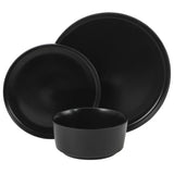 Gibson Home Dempsey Road 12-Piece Stoneware Dinnerware Set – Service for 4, Round Plates and Bowls, Durable Solid Color Modern Embossed Dish Set, Microwave & Dishwasher Safe
