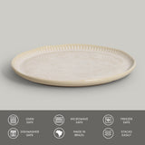 LINHAS DESSERT PLATE STONEWARE Ø 8.46" LATTE