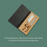 Bloomhouse 2-Piece German Steel Cheese Knife Set with Olive Wood Handles – Artisan Soft & Hard Cheese Knives for Charcuterie, Grazing Boards & Entertaining