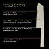 Babish 7.5-Inch Clef Knife – High-Carbon 1.4116 German Steel Kitchen Knife, Chef & Cleaver Hybrid for Chopping, Slicing & Prep, Full-Tang, Razor Sharp, Ergonomic Design