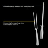 Babish High-Carbon 1.4116 German Steel 15 Piece Full Tang Forged Cutlery Kitchen Knife Block Set - Stainless Steel