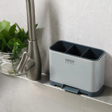 Gibson Home Ledgebrook Sink Caddy With Metal Panel, Sponge Holder for Kitchen Sink, Countertop Organizer and Storage Essentials With Drain Board