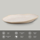 SHALLOW OVAL PLATTER MEDIUM BIO STONEWARE Ø 11.81x7.87" LATTE