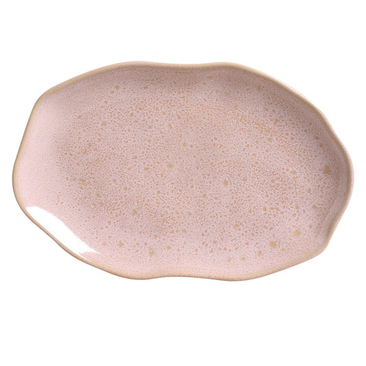 SHALLOW OVAL PLATTER MEDIUM BIO STONEWARE Ø 11.81x7.87" LITCHI