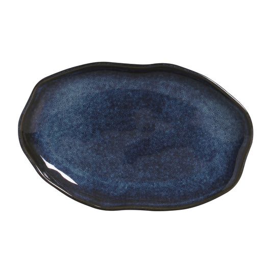 SHALLOW OVAL PLATTER MEDIUM BIO STONEWARE Ø 11.81x7.87" DENIM
