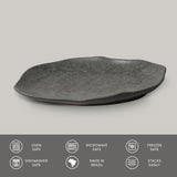 SHALLOW OVAL PLATTER MEDIUM BIO STONEWARE Ø 11.81x7.87" CHROMIUM