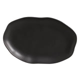 SHALLOW OVAL PLATTER MEDIUM BIO STONEWARE Ø 11.81x7.87" MATTE BLACK