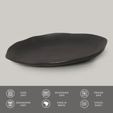 SHALLOW OVAL PLATTER MEDIUM BIO STONEWARE Ø 11.81x7.87" MATTE BLACK