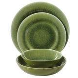 Gibson Home Casper Court 16-Piece Melamine Dinnerware Set – Reactive Glaze Look Plates and Bowls, Service for 4 – Top Rack Dishwasher Safe Everyday Dining Set