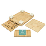 Gibson Home Rustic Inspirations 18-Piece Bamboo Charcuterie Board Set for Serving – Large Cheese & Fruit Tray with Hidden Drawer, Ceramic Bowls, Utensils – Gift for Entertaining, Housewarming, Holidays