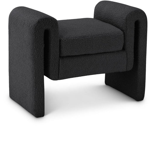 Stylus Contemporary Boucle Bench with Curved Arms - Perfect Accent for Modern Living Spaces