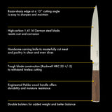 Babish 8-Inch Carving Knife – High-Carbon 1.4116 German Steel Slicing Knife with Dark Pakka Wood Handle, Full-Tang Razor Sharp Blade for Carving Meat, Turkey, Roast & BBQ