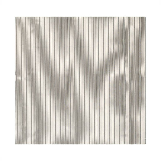 French Home 63”X 63” Black and Cream Striped Tablecloth