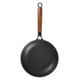 Babish 9.5 Inch/11 Inch Cast Iron Skillet with Wooden Handle, Pre-Seasoned Nonstick Pan with Honeycomb Cooking Surface, Induction Oven Safe Skillet