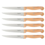 Martha Stewart 15 Piece Austenwood German Stainless Steel Cutlery Kitchen Knife Block Set W/ Italian Olive Wood Forged Handle & Wood Block