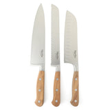 Martha Stewart 15 Piece Austenwood German Stainless Steel Cutlery Kitchen Knife Block Set W/ Italian Olive Wood Forged Handle & Wood Block