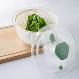 Martha Stewart Gulfwind 6.3 Qt Salad Spinner, Fruit Washer, Fruit Washing Bowl with Strainer, Vegetable Cleaner, Salad Cleaner, Lettuce Washer