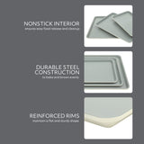 Sur La Table Kitchen Essentials Bake Sale 3-Piece Cookie Sheet Set – Nonstick Carbon Steel Baking Pans (13, 15, 18 Inch) – Grey Easy-Clean Oven Trays for Cookies, Roasting & More