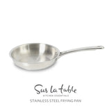 Sur La Table Kitchen Essentials Chef's Deck Stainless Steel Frying Pan – Induction Ready Skillet with Tri-Ply Base, Polished Finish & Hollow Stay-Cool Handle